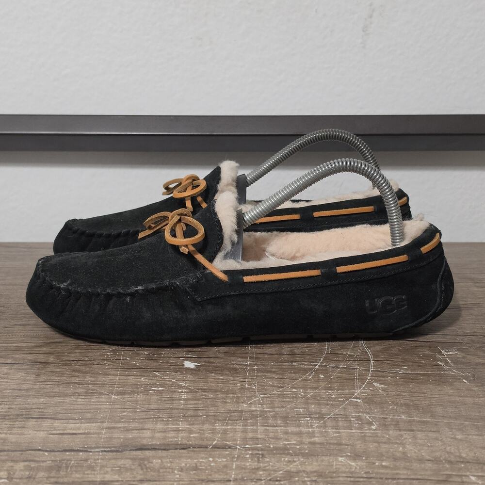 Ugg Dakota Women's Shearling Moccasin Slippers Shoes Size 10 Black